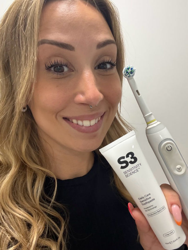 S3 home tester with S3 Daily Sensitive Toothpaste