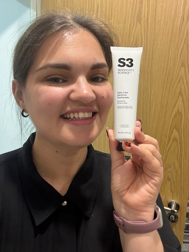 S3 home tester with S3 Daily Sensitive Toothpaste