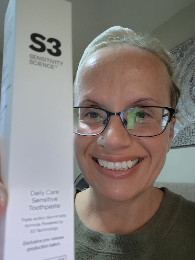 S3 home tester with S3 Daily Sensitive Toothpaste